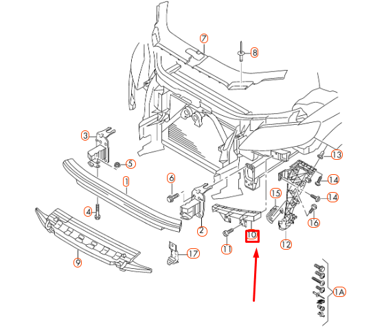 NEW AUDI Q7 4L FRONT RIGHT BUMPER SUPPORT 4L0807334A ORIGINAL