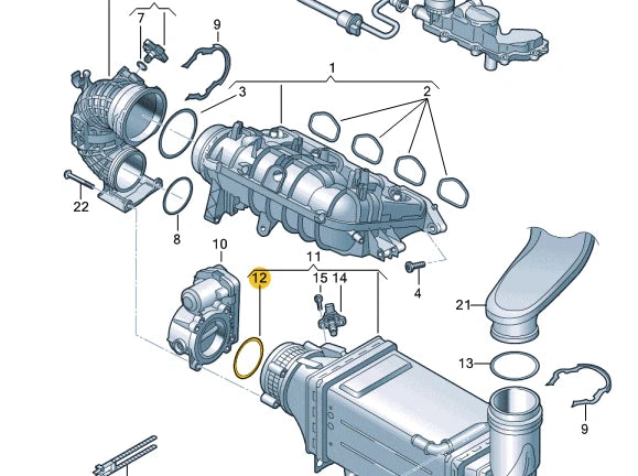 NEW VOLKSWAGEN ARTEON 3H7 INTAKE MANIFOLD GASKET 036133073 ORIGINAL