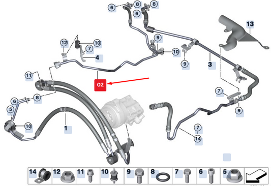 new bmw x5 f15 adaptive drive expansion hose 32416851279 6851279 original