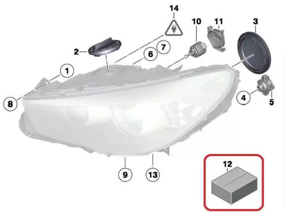 NEW BMW 5 F10 HEADLIGHT REPAIR KIT 63117296902 ORIGINAL