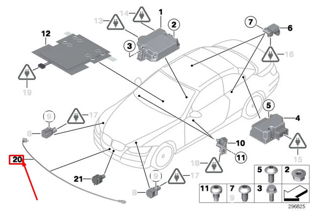 NEW BMW 3 E92 OPTICAL FIBRE PEDESTRIAN PROTECTION SENSOR 65769318772 ORIGINAL