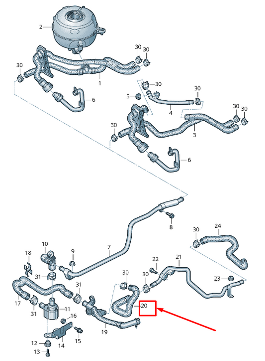 NEW AUDI A6 4A C8 ENGINE COOLANT HOSE 4K0121445AM ORIGINAL