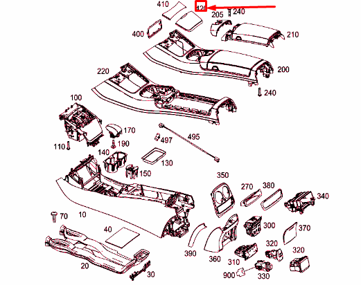 new mercedes-benz s w222 cup holder cover tray a2228100729 original