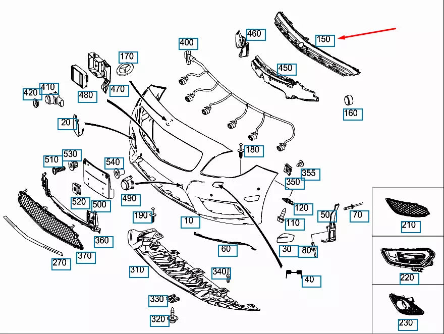 NEW MERCEDES-BENZ CLA COUPE C117 FRONT BUMPER BRACKET A1178850065 ORIGINAL