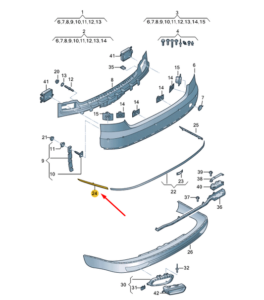 new audi a8 d4 rear left bumper chrome trim strip 4h08074592zz original