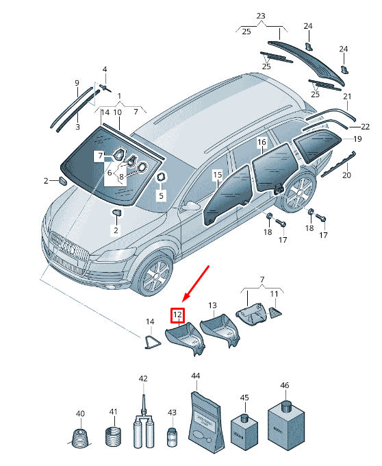 NEW AUDI Q7 4L REAR VIEW MIRROR COVER CAP 4L0907299J50 ORIGINAL