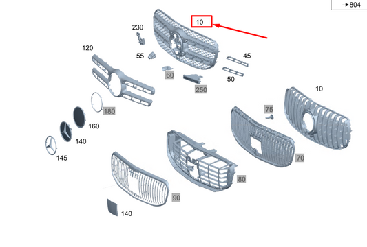 new mercedes-benz gls x167 radiator grille a1678881100 original