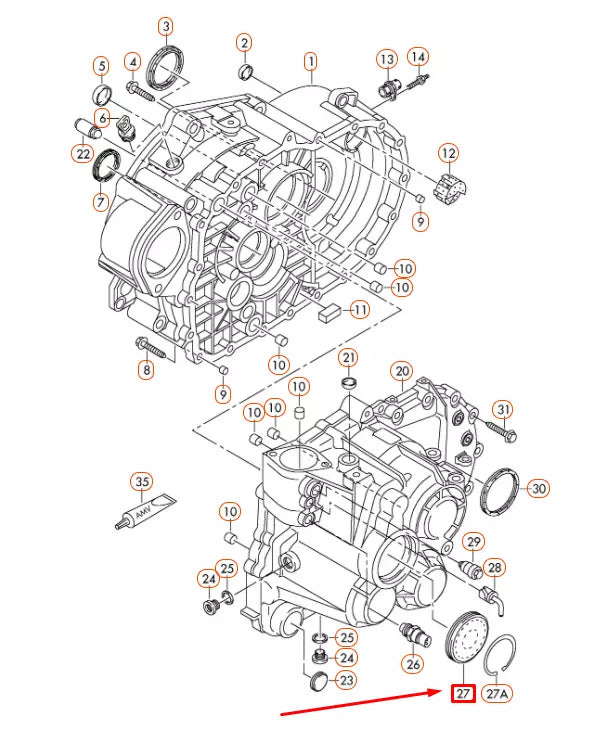 NEW AUDI A3 8P MANUAL TRANSMISSION END CAP 79,35MM 02M301211B ORIGINAL