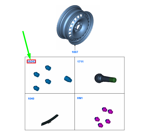 new ford kuga c394 mk1 wheel locking kit 6g92-1a043-ab 1726694 original