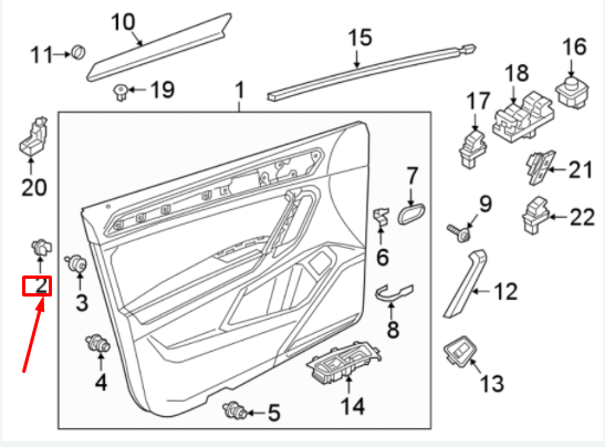 new volkswagen arteon front door trim panel clip 510868246 original