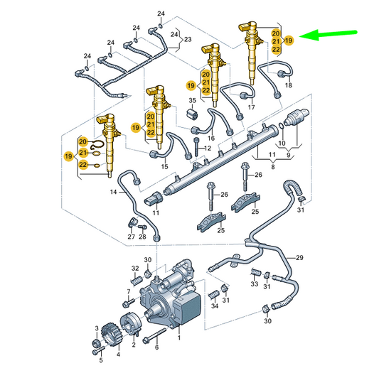 new volkswagen ameo fuel injector unit 03l130277sx original
