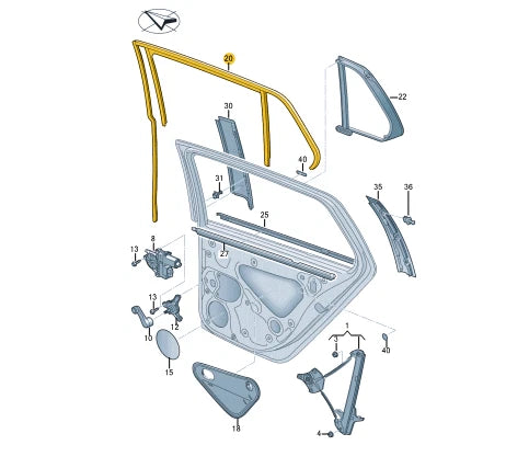 NEW VOLKSWAGEN GOLF MK7 5G REAR LEFT DOOR SEALING 5G6839431J5AP ORIGINAL