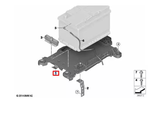 NEW BMW 2 ACTIVE TOURER F45 BATTERY TRAY PAD 61219304350 9304350 ORIGINAL