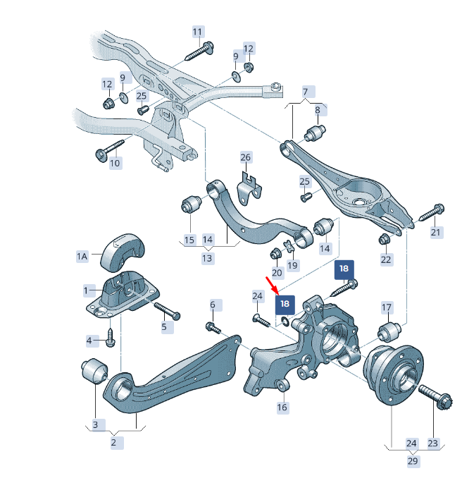 new skoda superb mk3 rear axle retaining washer wht000724 original