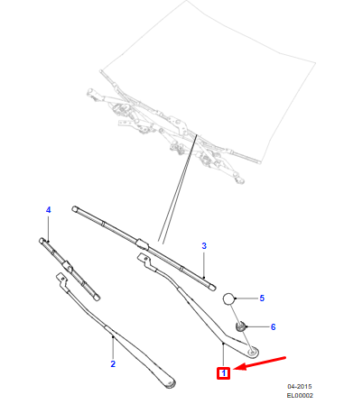 new jaguar xe x760 front left wiper arm lhd t4n1182 original