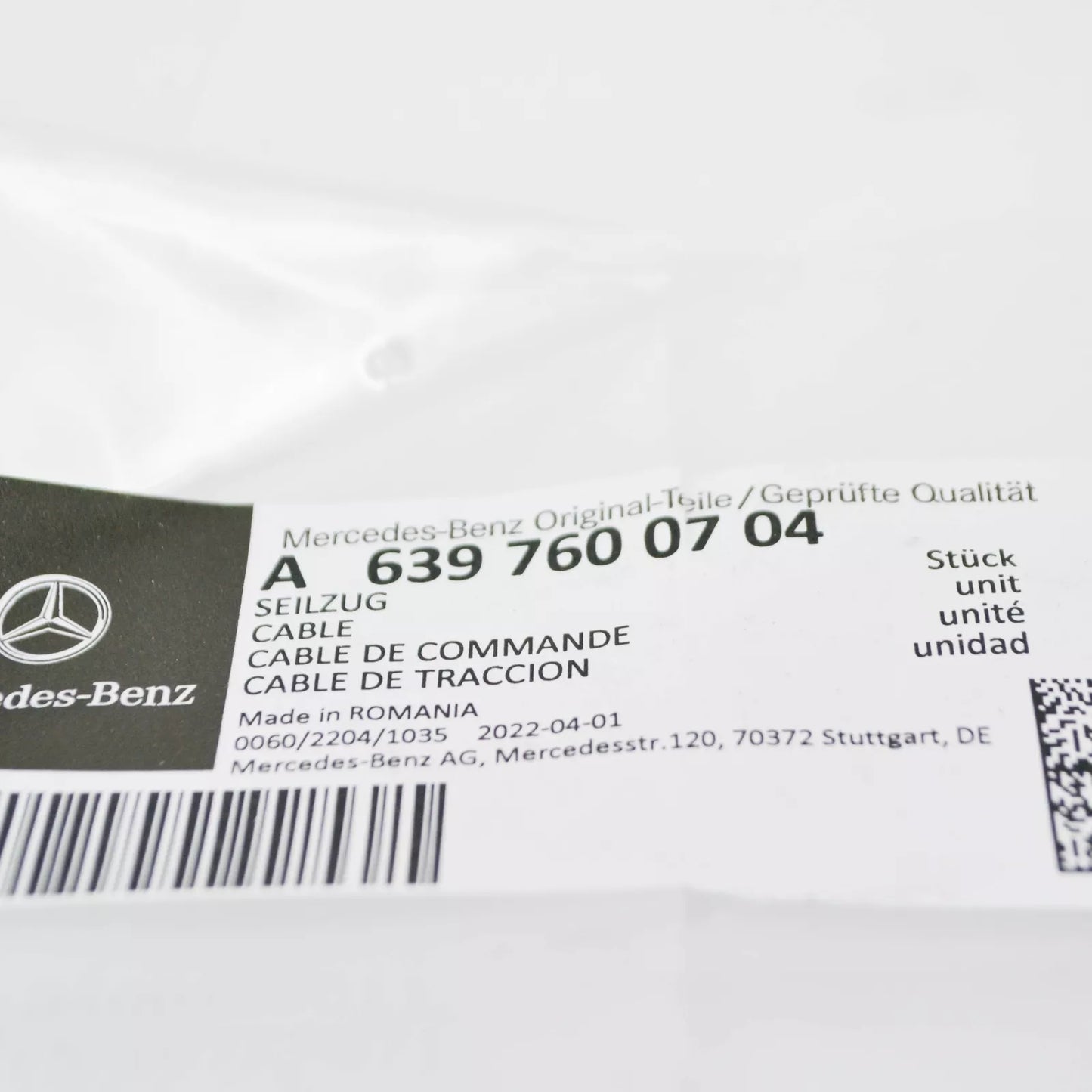 NEW MERCEDES-BENZ VITO W639 FRONT RIGHT DOOR BOWDEN CABLE A6397600704 ORIGINAL