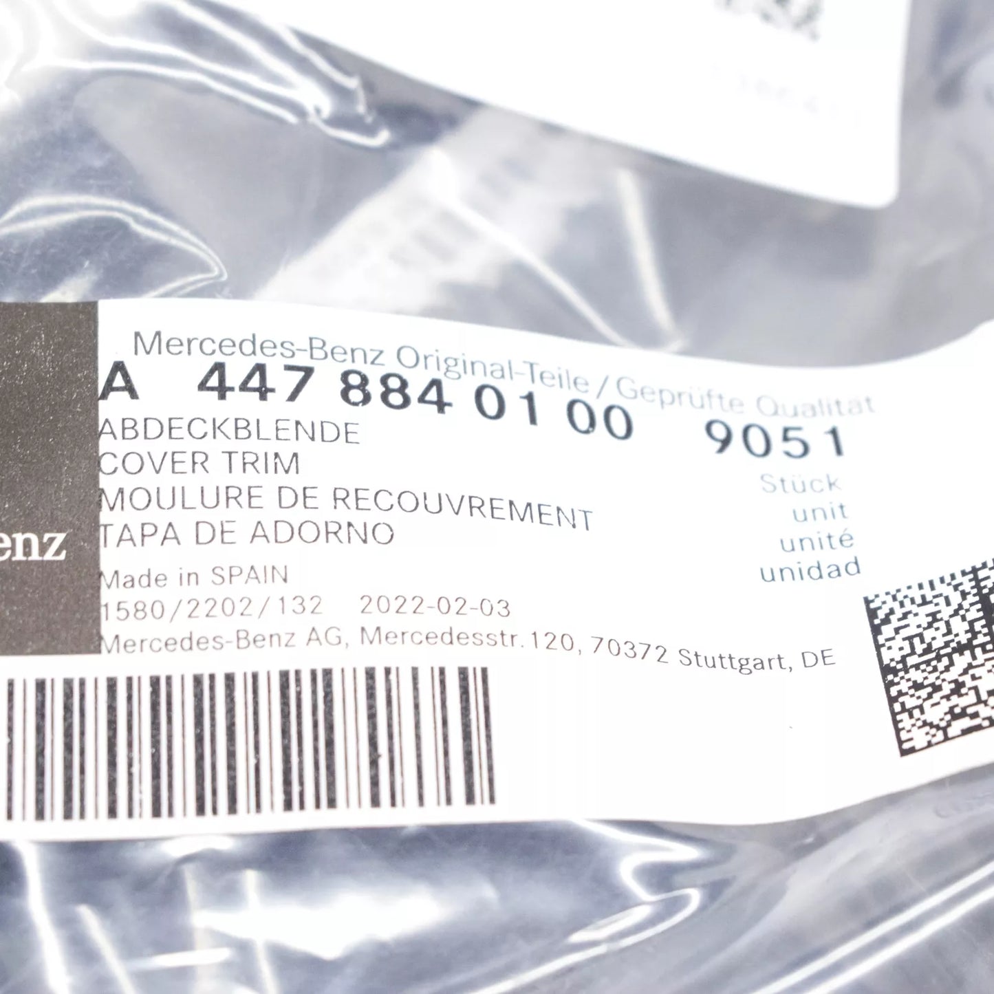 NEW MB VITO W447 FRONT BUMPER RIGHT COVER TRIM A44788401009051 ORIGINAL