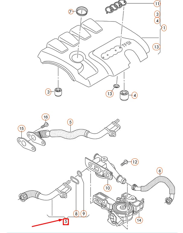 NEW AUDI A4 B8 BREATHER TUBE 06H103213J ORIGINAL