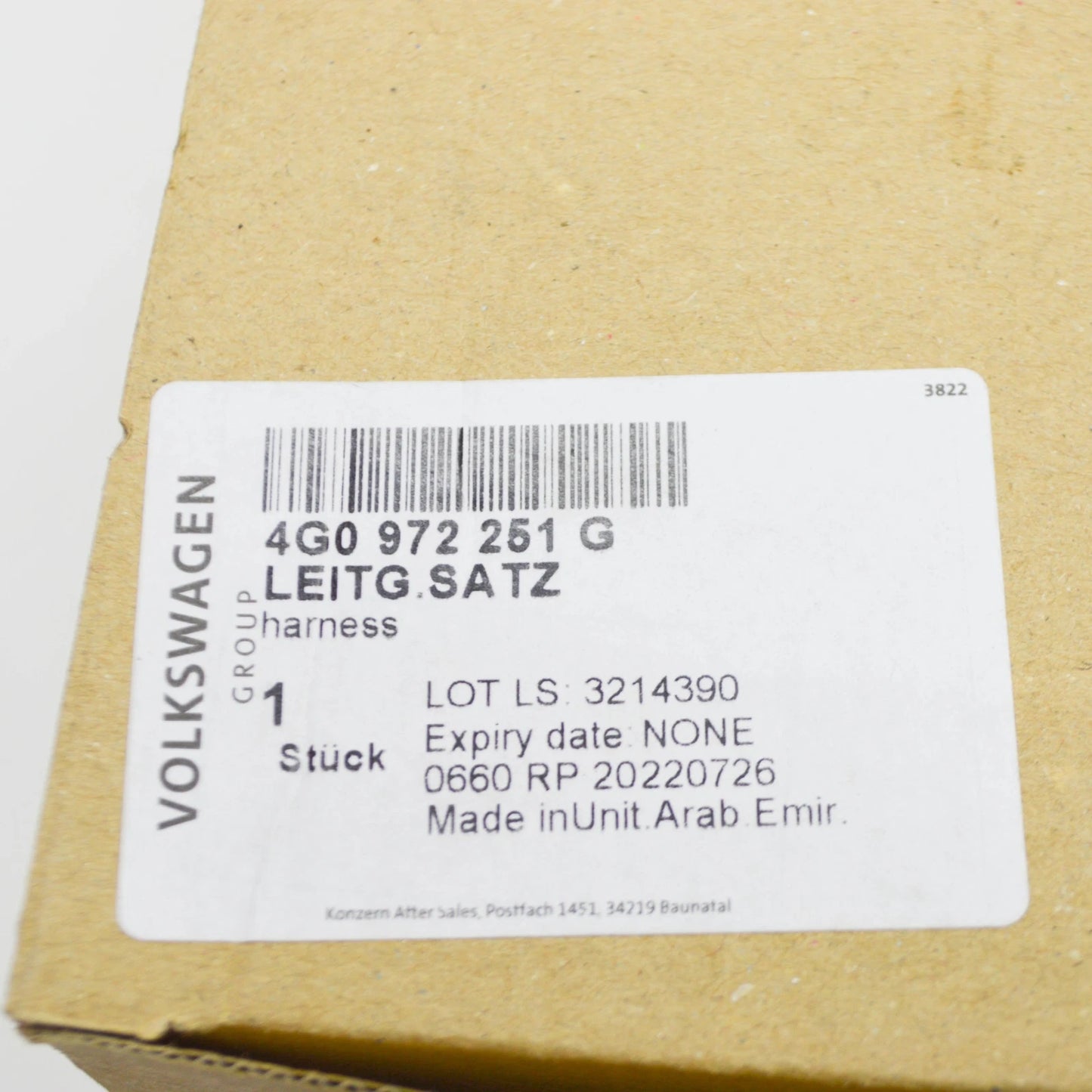 NEW AUDI A6 C7 FRONT LEFT SPEED SENSOR WIRING SET 4G0972251G ORIGINAL