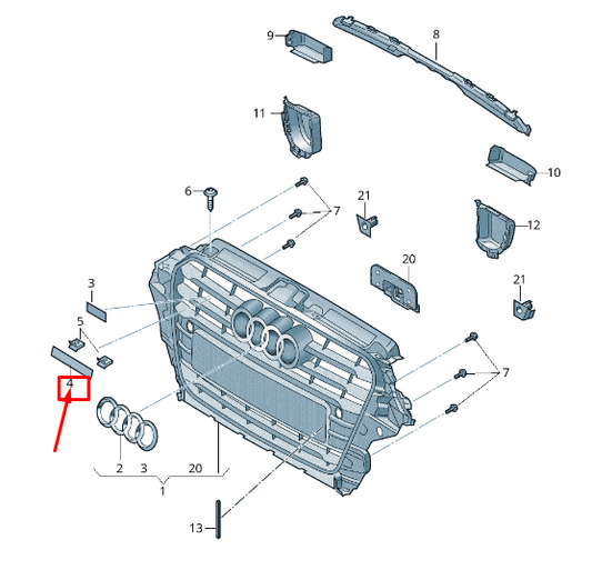 new audi a3 8v radiator grille emblem 8v5853736a 2zz 8v5853736a2zz original