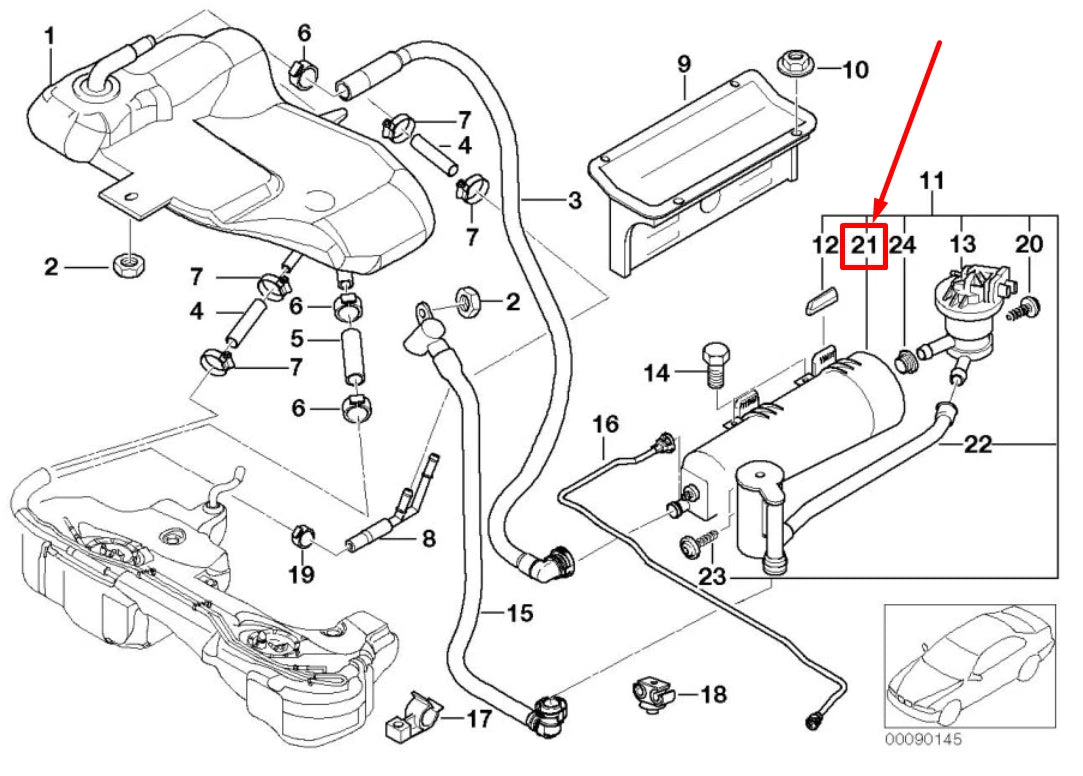 NEW BMW 3 CABRIO E46 ACTIVATED CHARCOAL FILTER 16131183906 1183906 ORIGINAL
