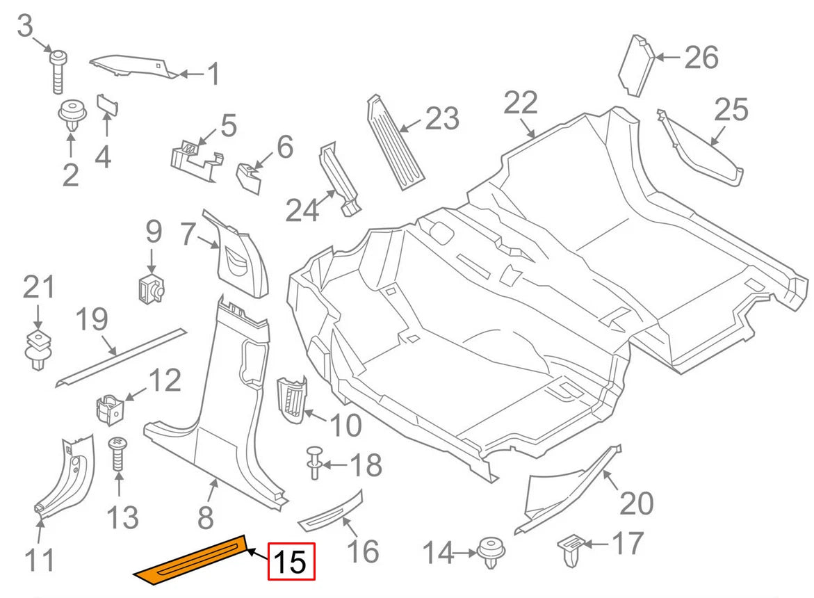 NEW BMW 5 F10 FRONT LEFT DOOR STILL STRIP 51477203601 2015 ORIGINAL