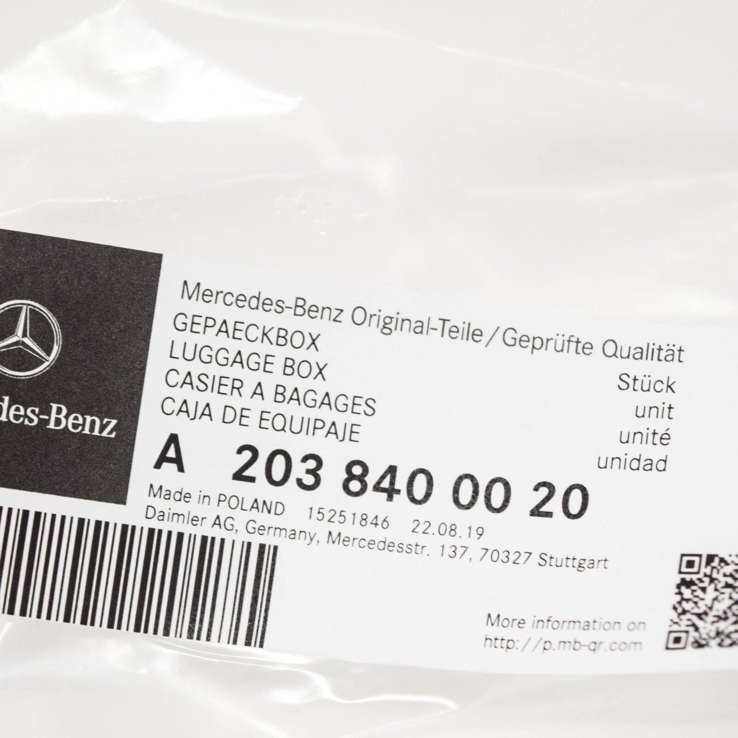 Genuine Mercedes-Benz Collapsable Crate Boot Space A2038400020 Original