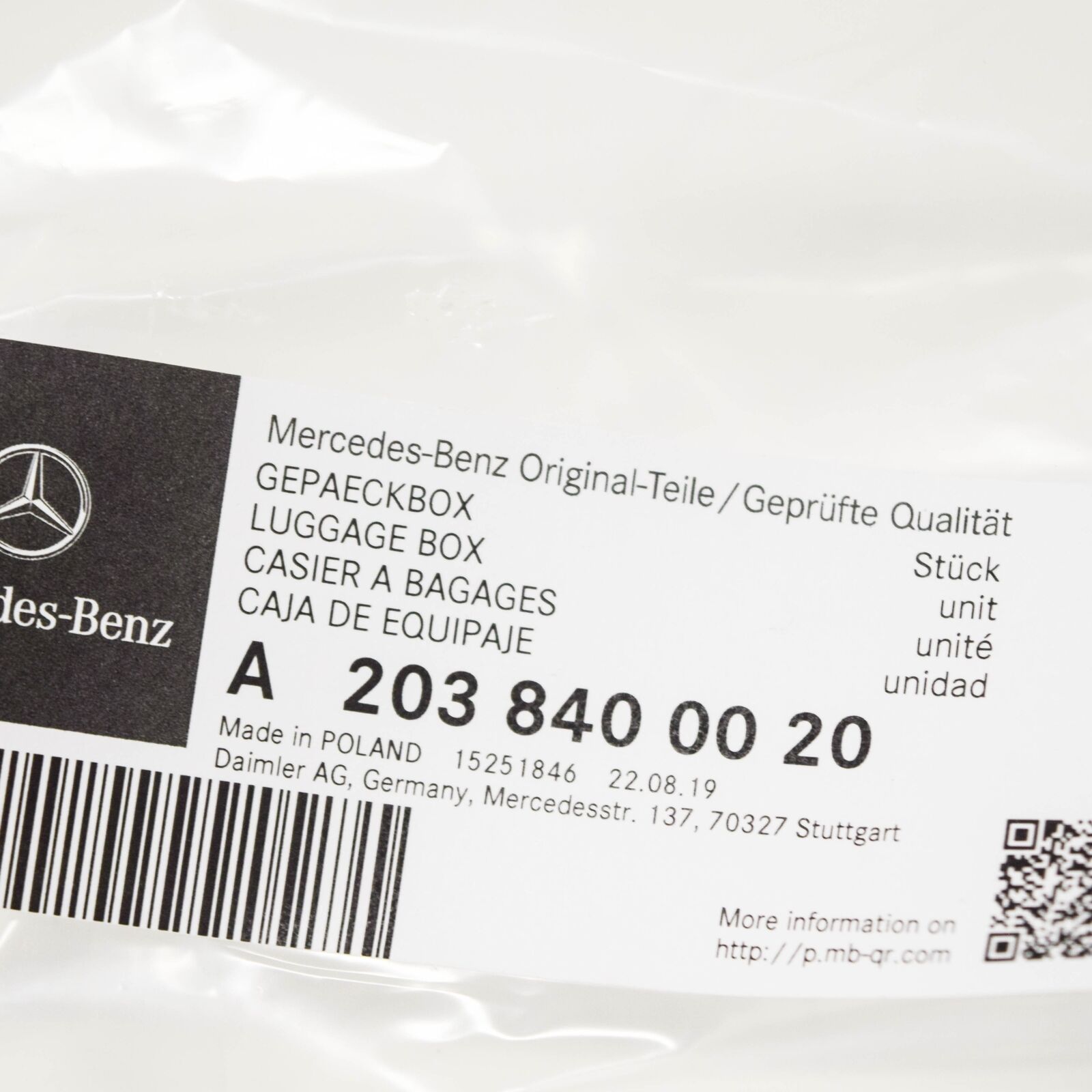 Genuine Mercedes-Benz Collapsable Crate Boot Space A2038400020 Original