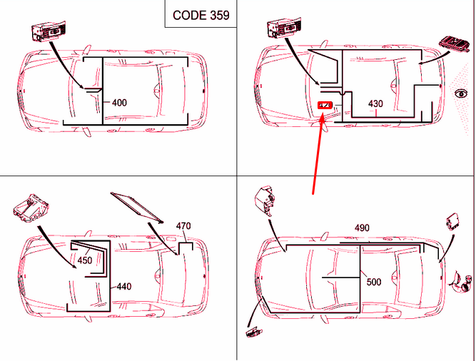 NEW MERCEDES-BENZ E W212 REAR-VIEW CAMERA WIRING HARNESS A2124406834 ORIGINAL