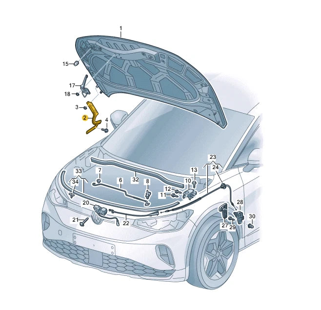 NEW VOLKSWAGEN ID.4 E21 FRONT RIGHT BONNET HINGE 11A823302