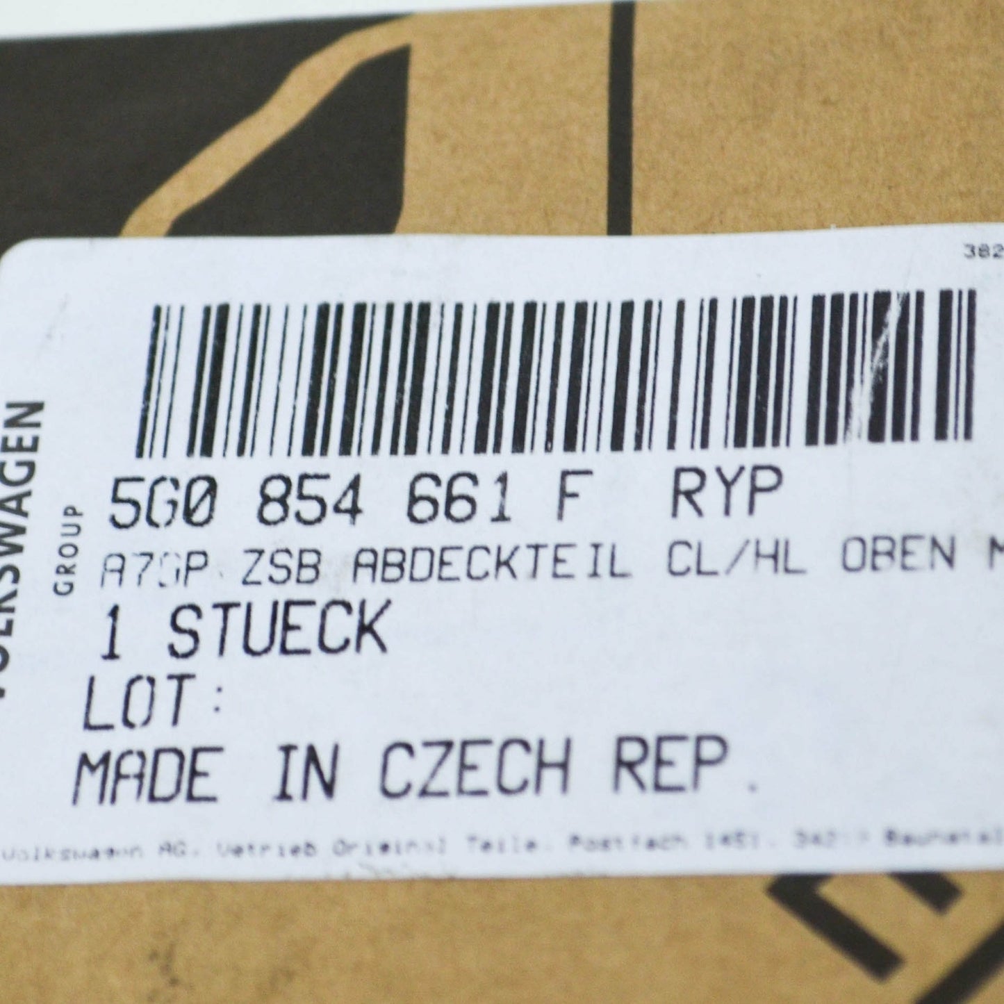 NEW VW GOLF MK7 5G FRONT BUMPER LEFT VENT GRILLE COVER 5G0854661FRYP ORIGINAL