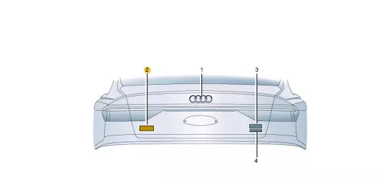 NEW AUDI E-TRON SPORTBACK REAR TRUNK BOOTLID BADGE 4KE8537353Q7 ORIGINAL