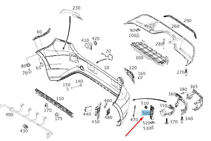 new mercedes-benz a w176 rear right exhaust tip bracket a1768850314 original