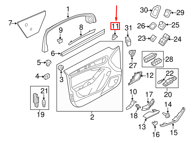 new audi a4 avant b8 front right upper speaker grille 8k00354244pk original