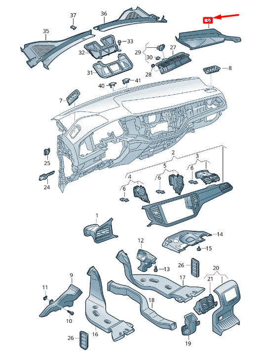 NEW VOLKSWAGEN T-ROC A11 RAIN CHANNEL COVER RHD 5TC815159 ORIGINAL