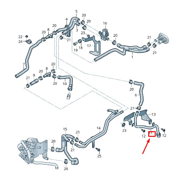 NEW AUDI Q5 8R AUXILIARY HEATER COOLANT PIPE 8R0819377M ORIGINAL