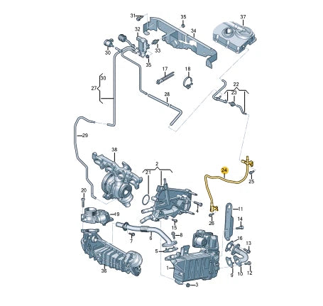 NEW VOLKSWAGEN CRAFTER SZ VACUUM HOSE 04L129456P