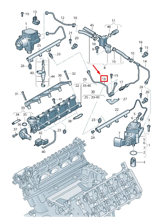 NEW AUDI Q7 4L CENTER FUEL LINE 079127507AF ORIGINAL