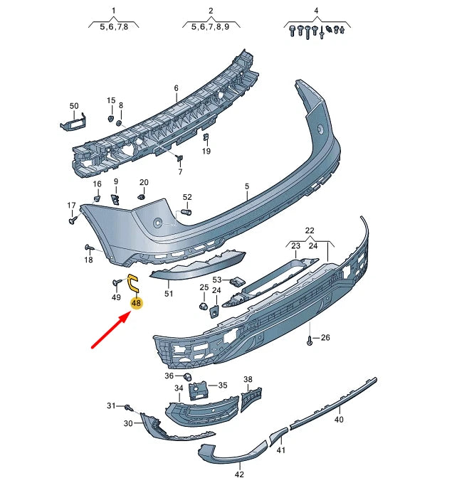 NEW AUDI Q5 FY REAR BUMPER COVER REINFORCEMENT 80F807165 ORIGINAL