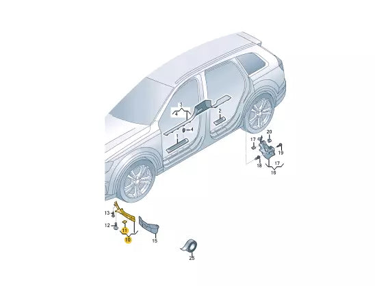NEW AUDI Q7 4M FRONT RIGHT WHEEL INNER SPOILER 4M0853888E