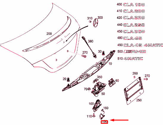 NEW MERCEDES-BENZ CLA COUPE C117 TAILGATE BOOTLID LOCK A2047580003 ORIGINAL
