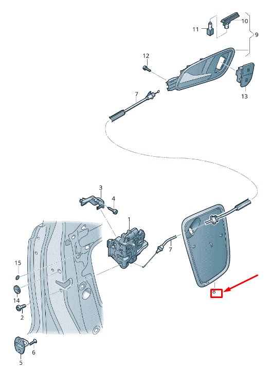 NEW AUDI RSQ3 8U FRONT LEFT DOOR INNER COVER 8U0837915B ORIGINAL
