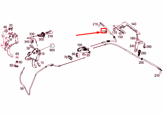 NEW MERCEDES-BENZ VITO W447 RIGHT PARKING BRAKE CABLE A4474200785 ORIGINAL