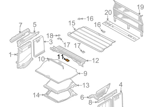 NEW BMW X5 E53 INTERIOR REAR FLOOR TRUNK HANDLE 51478120992 ORIGINAL
