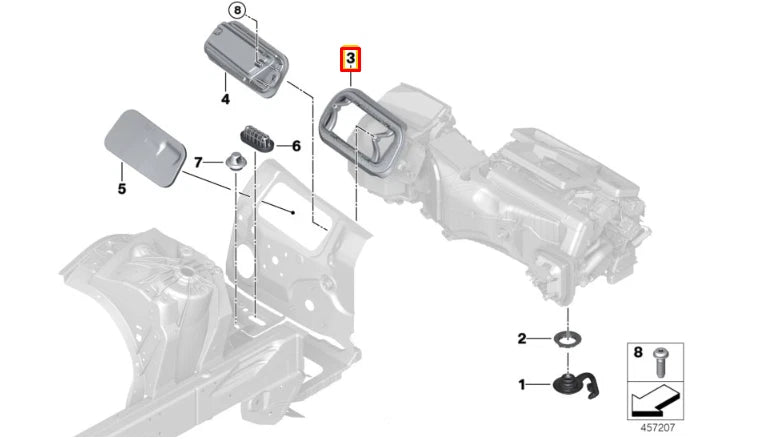 NEW BMW 5 G30 SEALING FRAME 64319301574 9301574 ORIGINAL