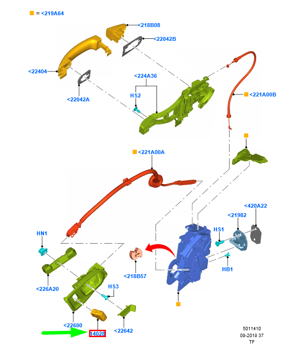 new ford transit custom mk1 front left door central lock switch 1797719 original