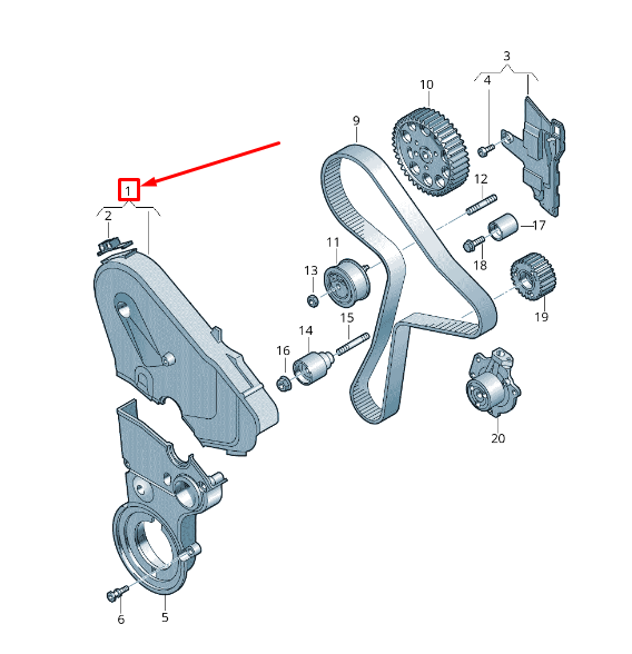 NEW AUDI Q2 GA ENGINE TOOTHED BELT PROTECTION 04L109107E ORIGINAL