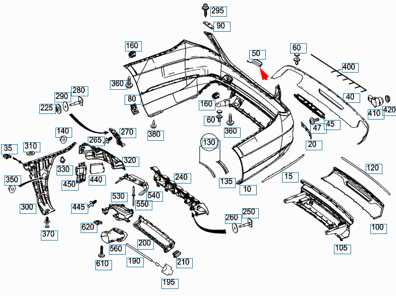 NEW MERCEDES-BENZ S-CLASS W222 REAR BUMPER TOW EYE COVER A22288502239999