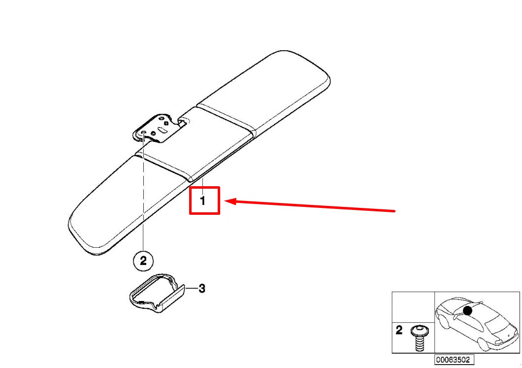 NEW BMW Z8 ROADSTER E52 FRONT LEFT SUN VISOR 51168236129 8236129 ORIGINAL