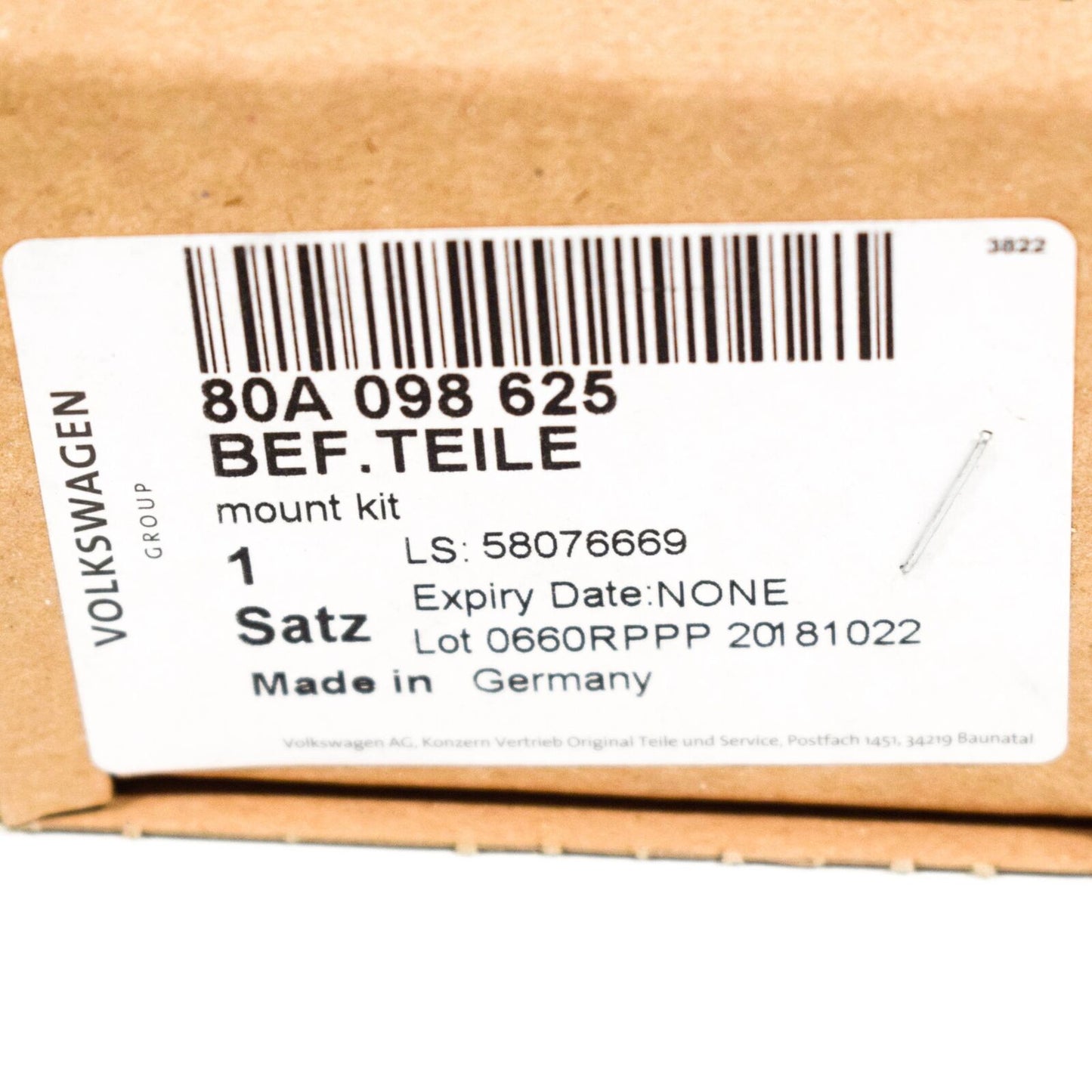 NEW AUDI Q5 80A MOUNT KIT 80A098625 ORIGINAL